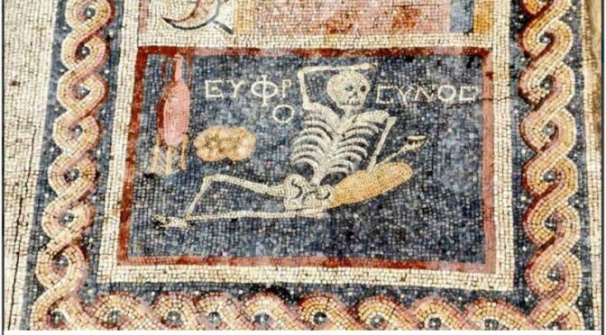 Cheery Skeleton Mosaic Found in Turkey Says, “Enjoy Your Life”