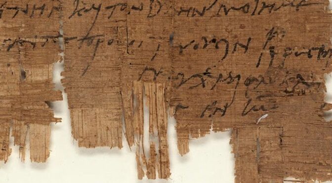 Oldest Known Christian Autograph Originates From Roman Egypt