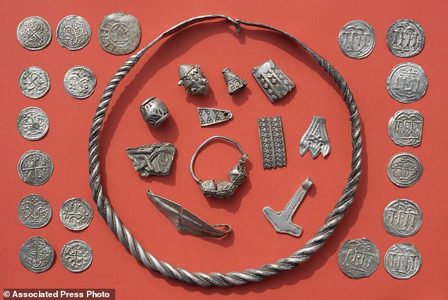 An archaeologist unearths 100’s of silver artifacts from the reign of Viking ruler Harald Bluetooth, including 1,000-year-old coins, rings, and a Thor’s hammer